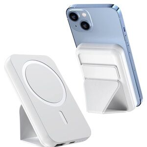 Magnetic Wirelesss Power Bank Mag Safe Battery Pack- White